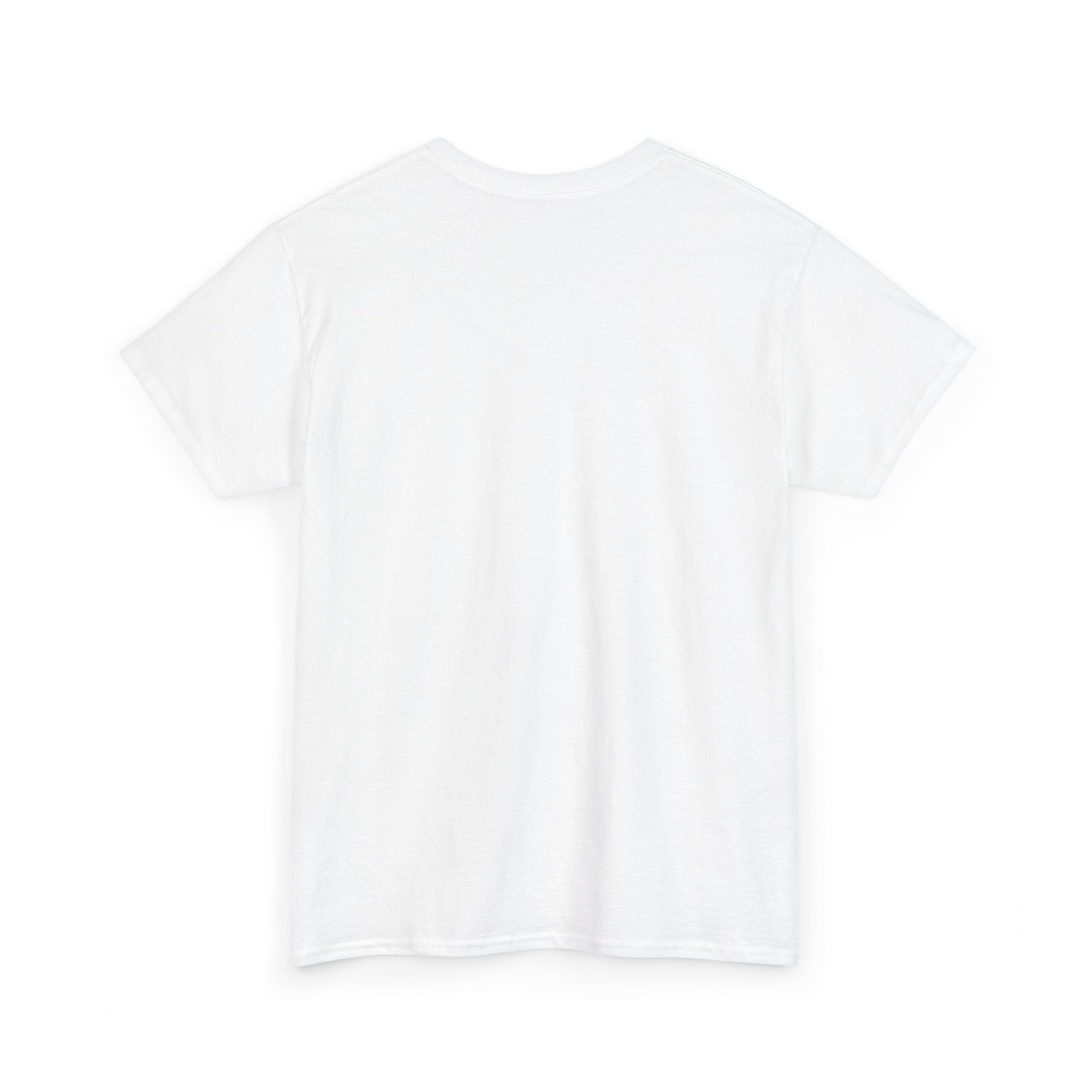 Minimalist White T‑Shirt — Subtle Embossed 'Unisex Heavy Cotton Tee' Design