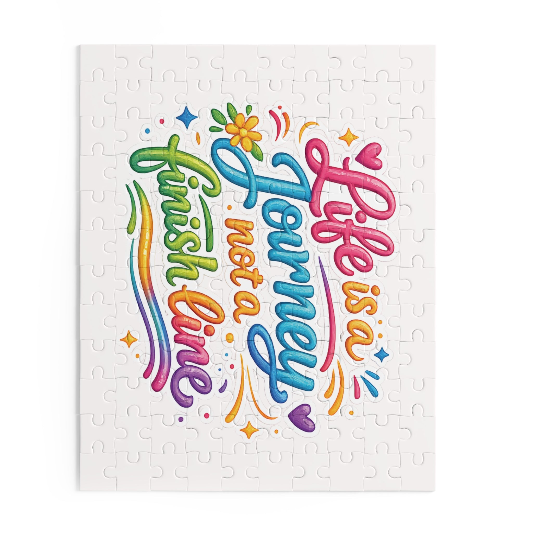Inspirational Rainbow Puzzle - "Life is a Journey Not a Finish Line" (120/252/500 pcs)