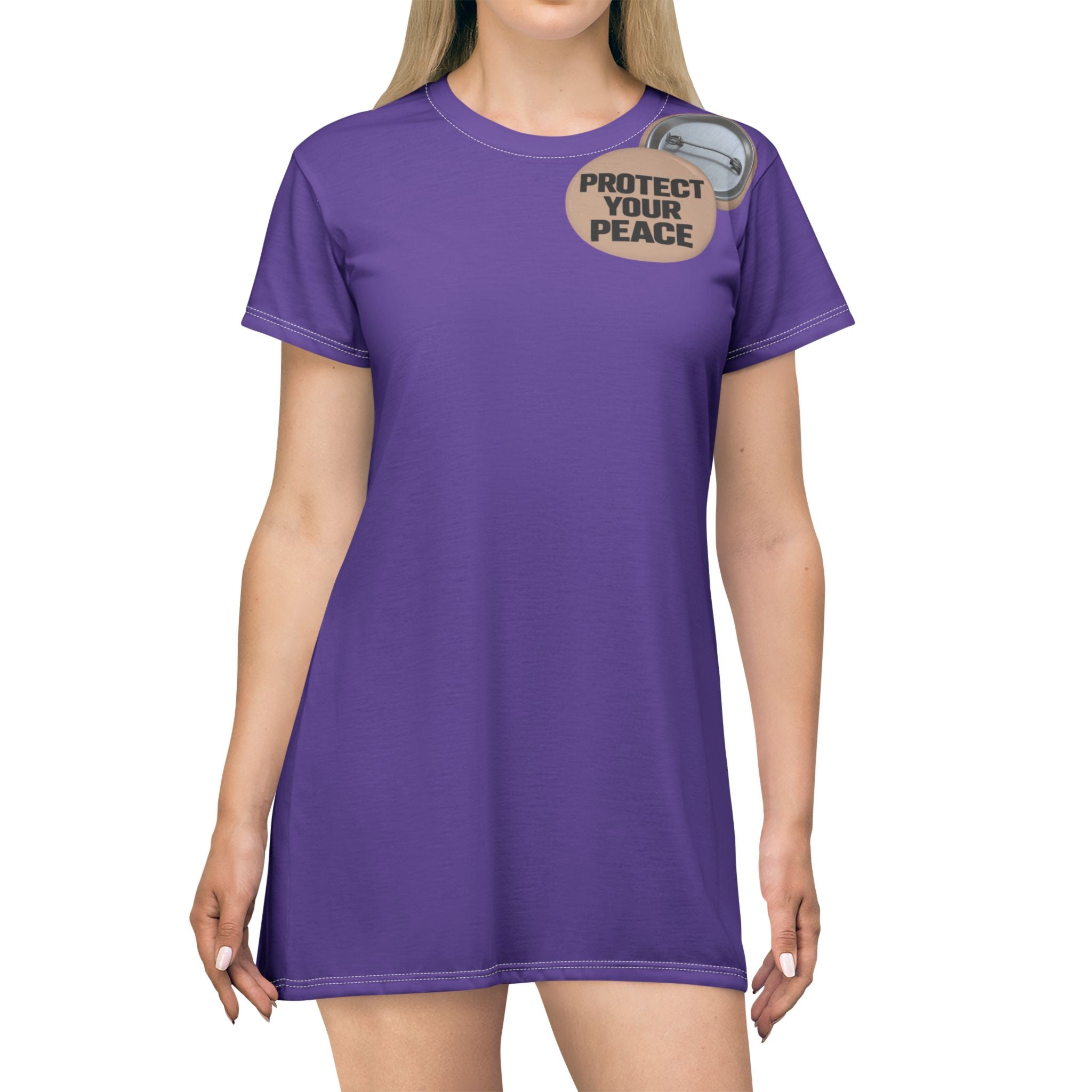 Protect Your Peace T-Shirt Dress — Statement Graphic Tee Dress