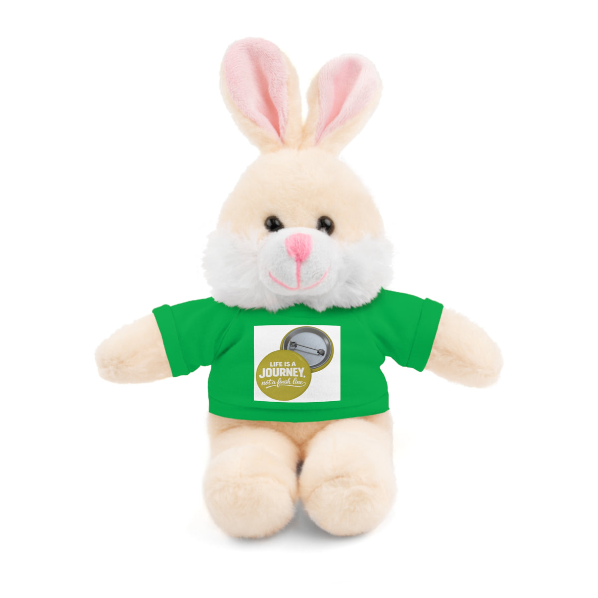 Cute Brown Teddy Bear with 'Life Is a Journey not a finish line.' Tee — Plush Gift for Kids & Travelers