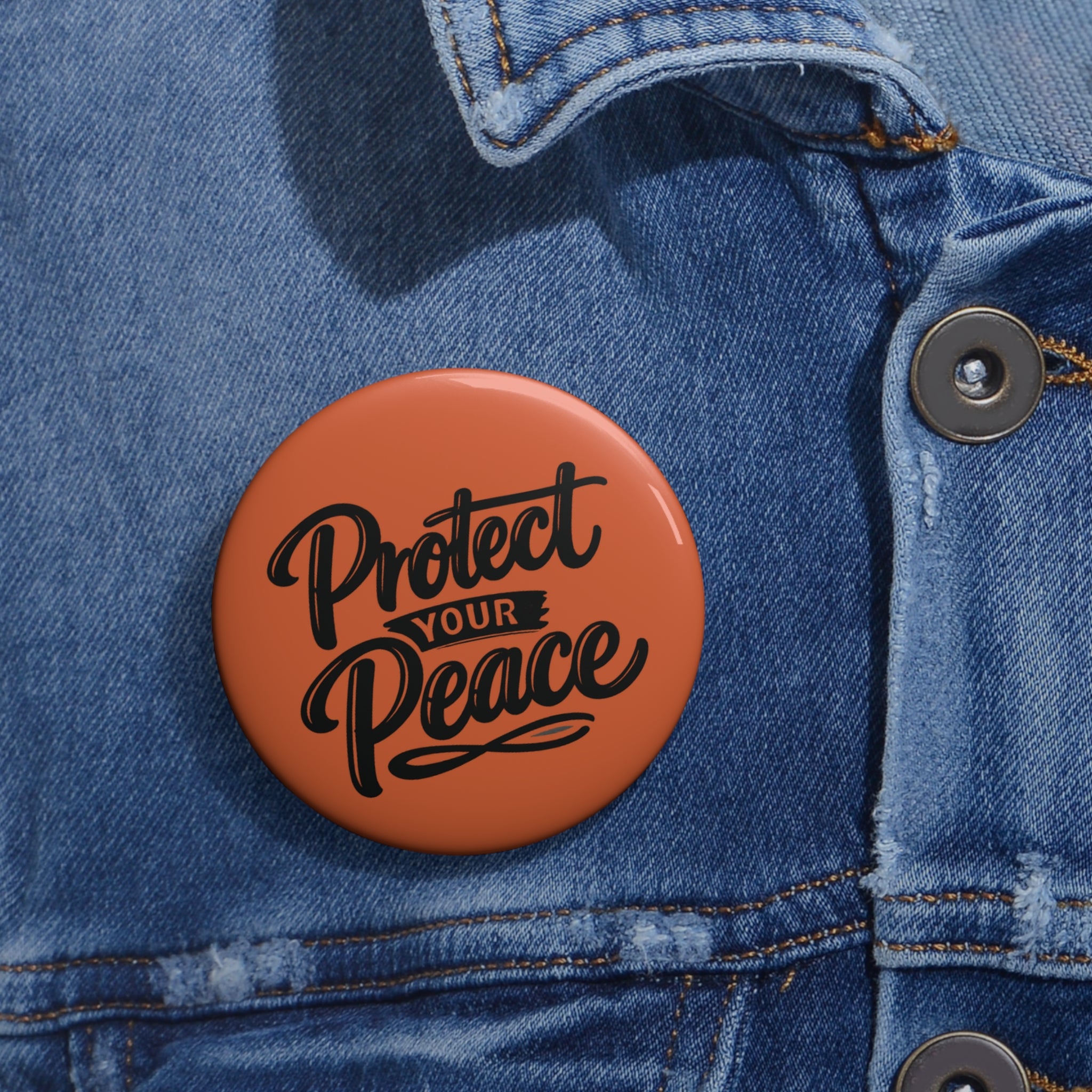 Protect Your Peace Pin Button – Inspirational Enamel-Style Badge