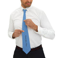 Solid Sky Blue Necktie with Script "Protect Your Peace" – Elegant Wedding & Groom Tie