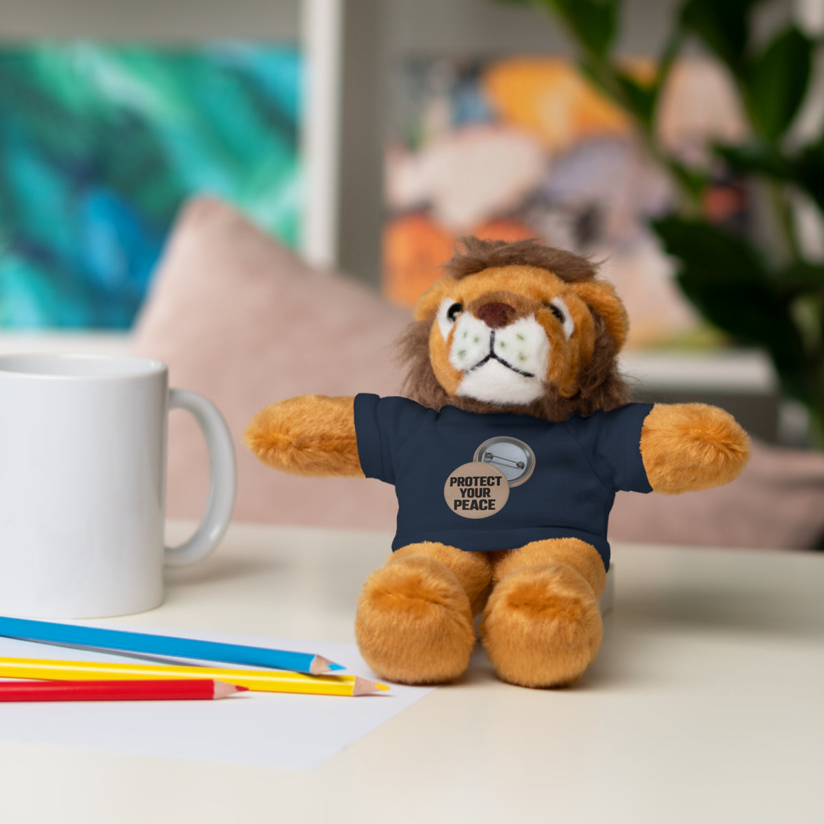 Protect Your Peace Teddy Bear — Plush Stuffed Animal with Tee