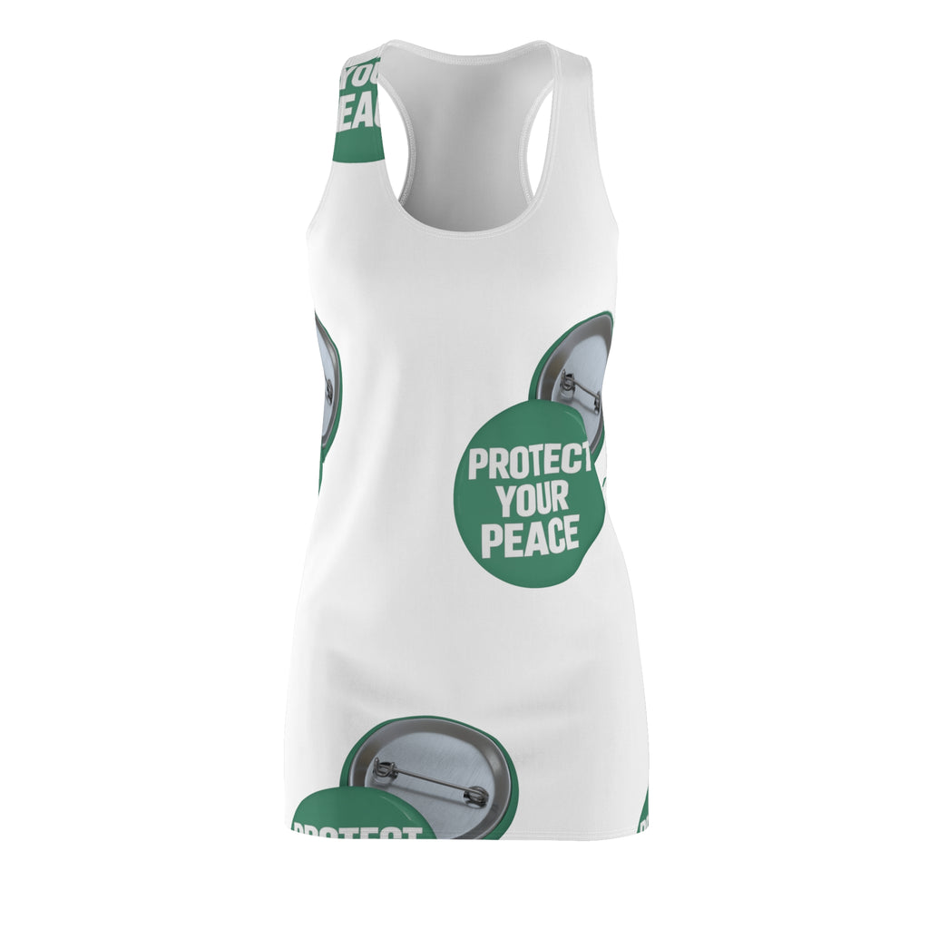 Racerback Dress — “Protect Your Peace” Graphic All-Over Print