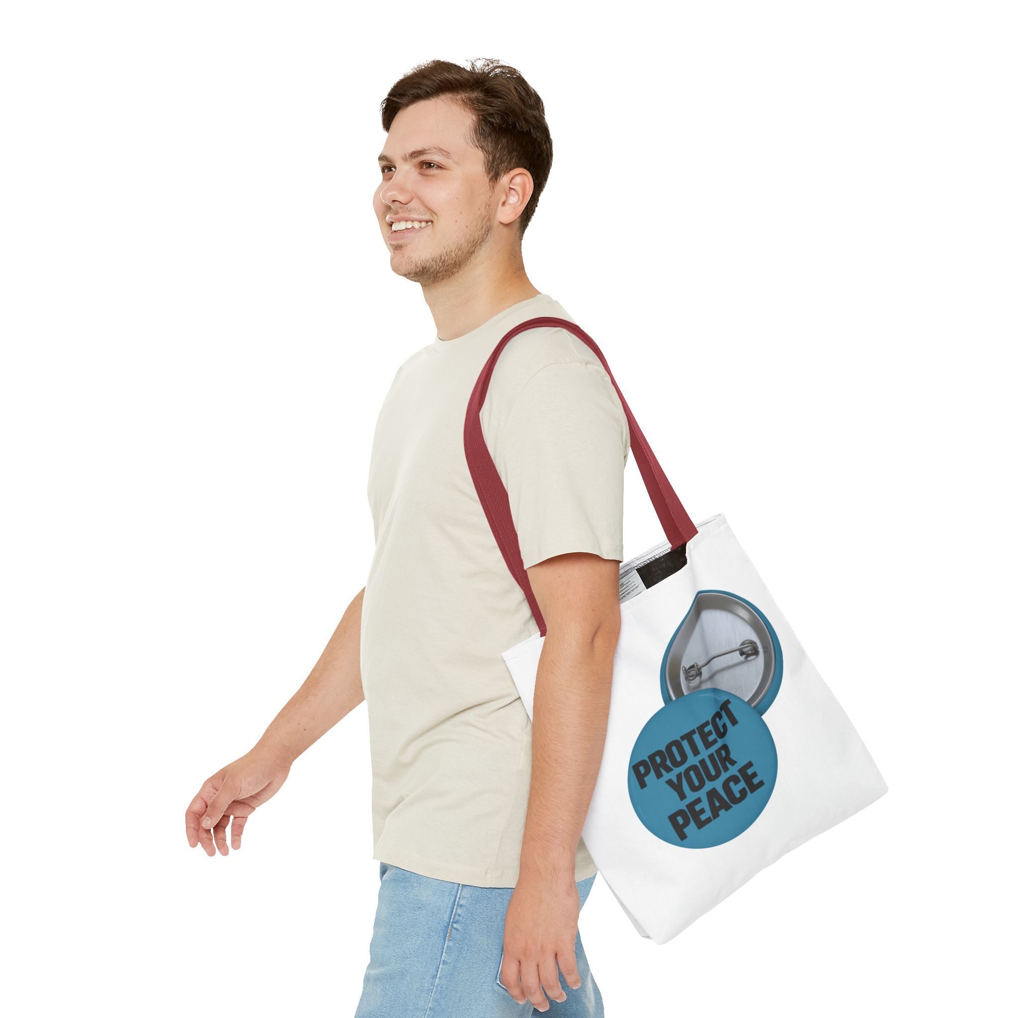 Protect Your Peace Tote Bag - Inspirational Everyday Canvas Shopper