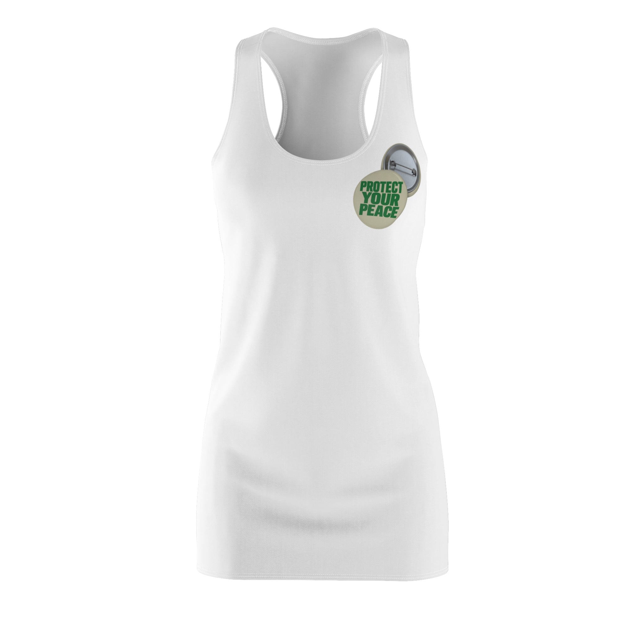 Protect Your Peace Racerback Dress — Casual Women's Tank Dress with 'Protect Your Peace' Badge