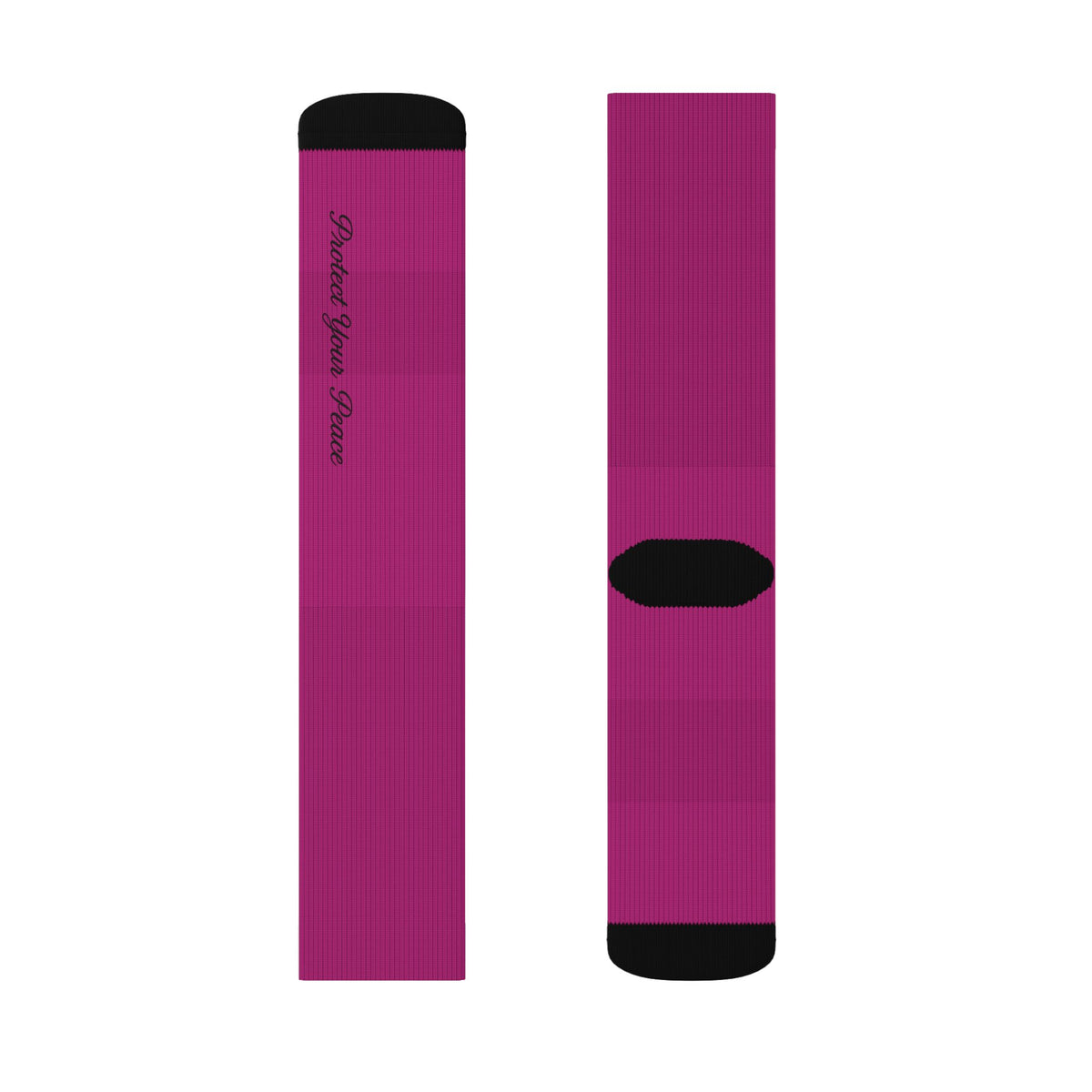 Protect Your Peace Magenta Sublimation Socks — Custom  Print Crew Socks