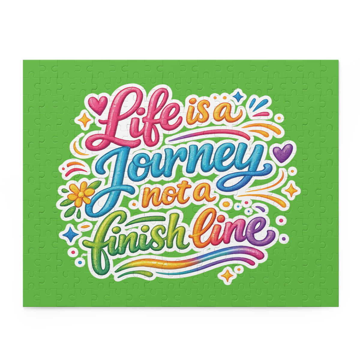 Puzzle — "Life Is a Journey Not a Finish Line" Colorful Inspirational Jigsaw