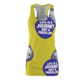 Racerback Dress — “Life Is a Journey, Not a Finish Line” Motivational Yellow Dress