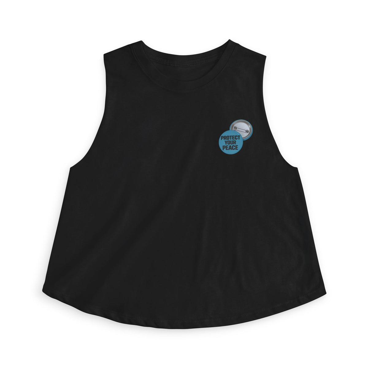 Women's Crop Top - Retro Blue Badge Graphic 'No Bad Days' Tank