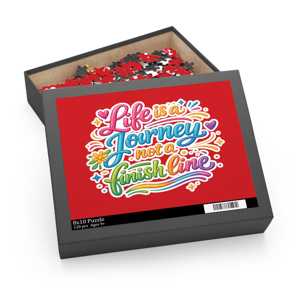 Inspirational Puzzle – “Life Is a Journey, Not a Finish Line” Colorful Motivational Jigsaw