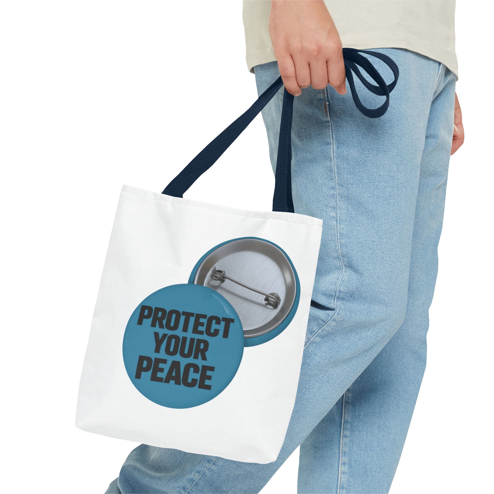 Protect Your Peace Tote Bag - Inspirational Everyday Canvas Shopper