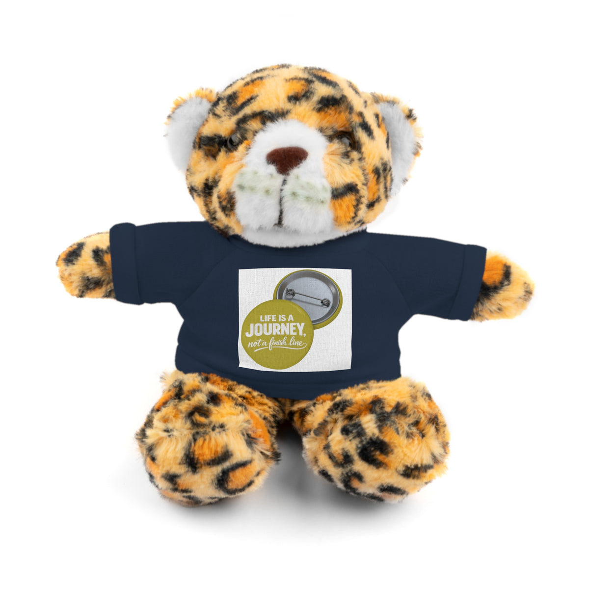 Cute Brown Teddy Bear with 'Life Is a Journey not a finish line.' Tee — Plush Gift for Kids & Travelers