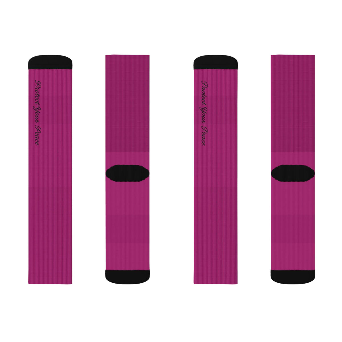 Protect Your Peace Magenta Sublimation Socks — Custom  Print Crew Socks