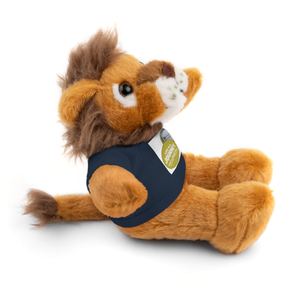 Cute Brown Teddy Bear with 'Life Is a Journey not a finish line.' Tee — Plush Gift for Kids & Travelers