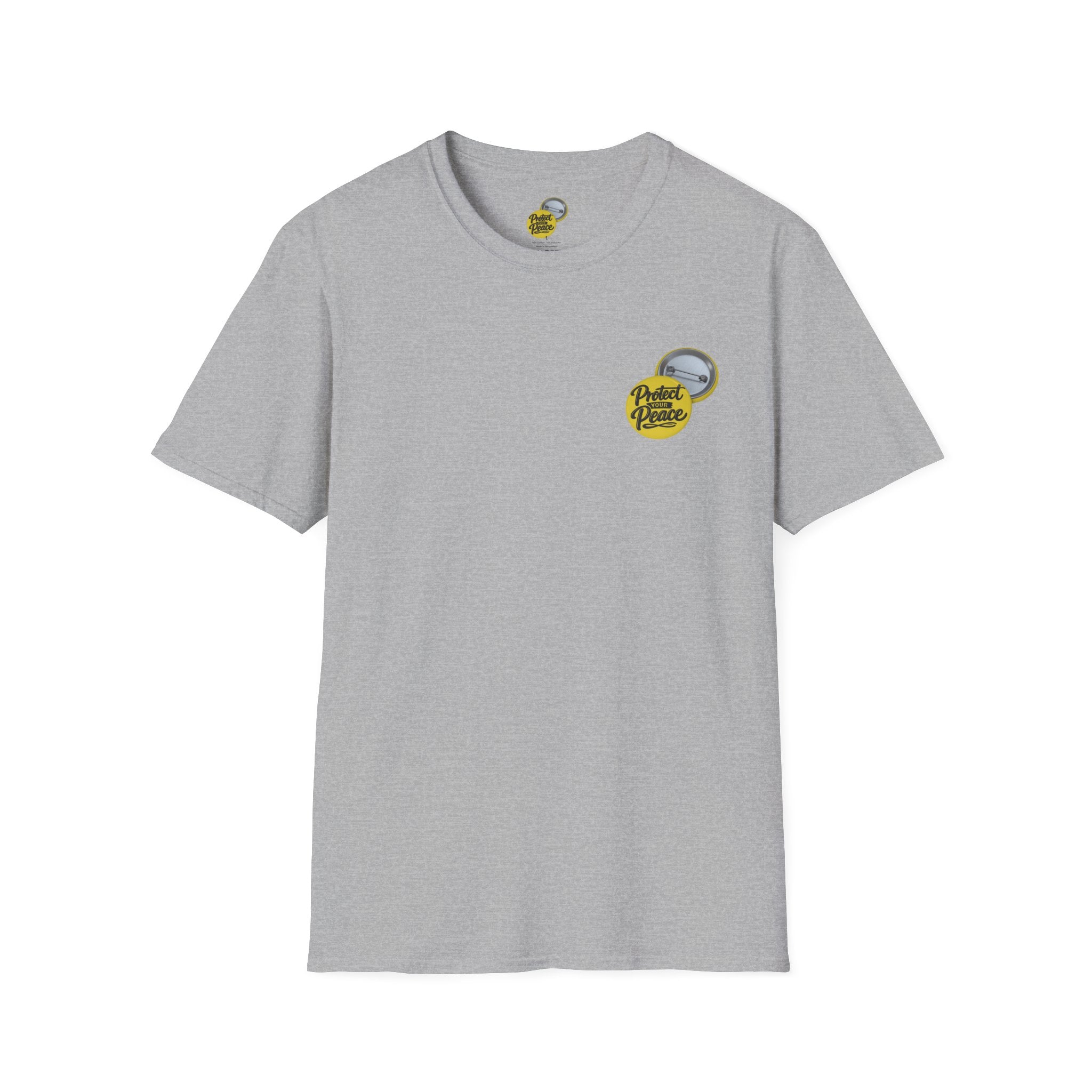 T-Shirt — 'Protect the Peace' Yellow Badge Casual Tee