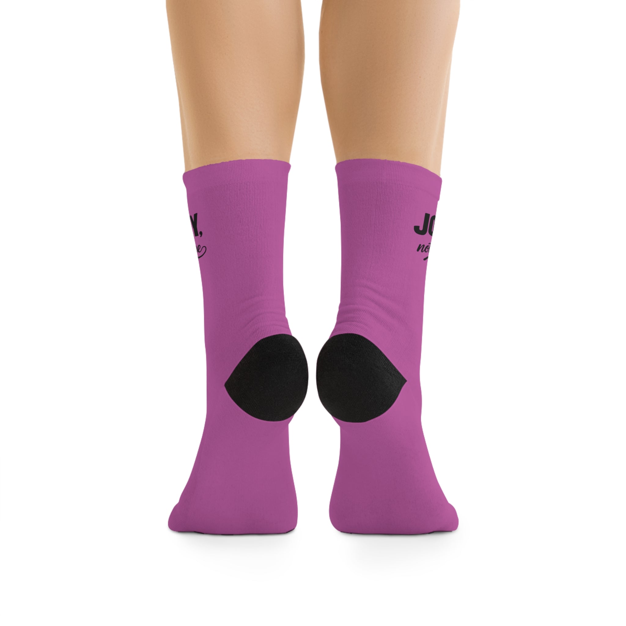 Purple Motivational Crew Socks2 — "Life Is a Journey, Not a Finish Line" Recycled-Poly