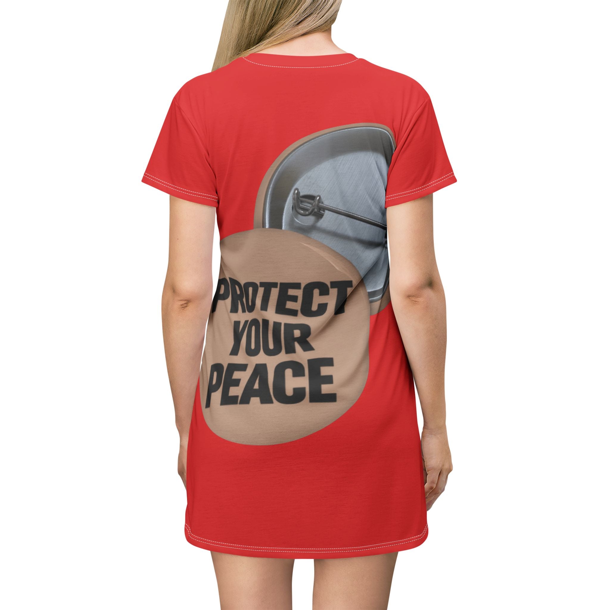 Protect Your Peace T-Shirt Dress — Empowerment Badge Graphic