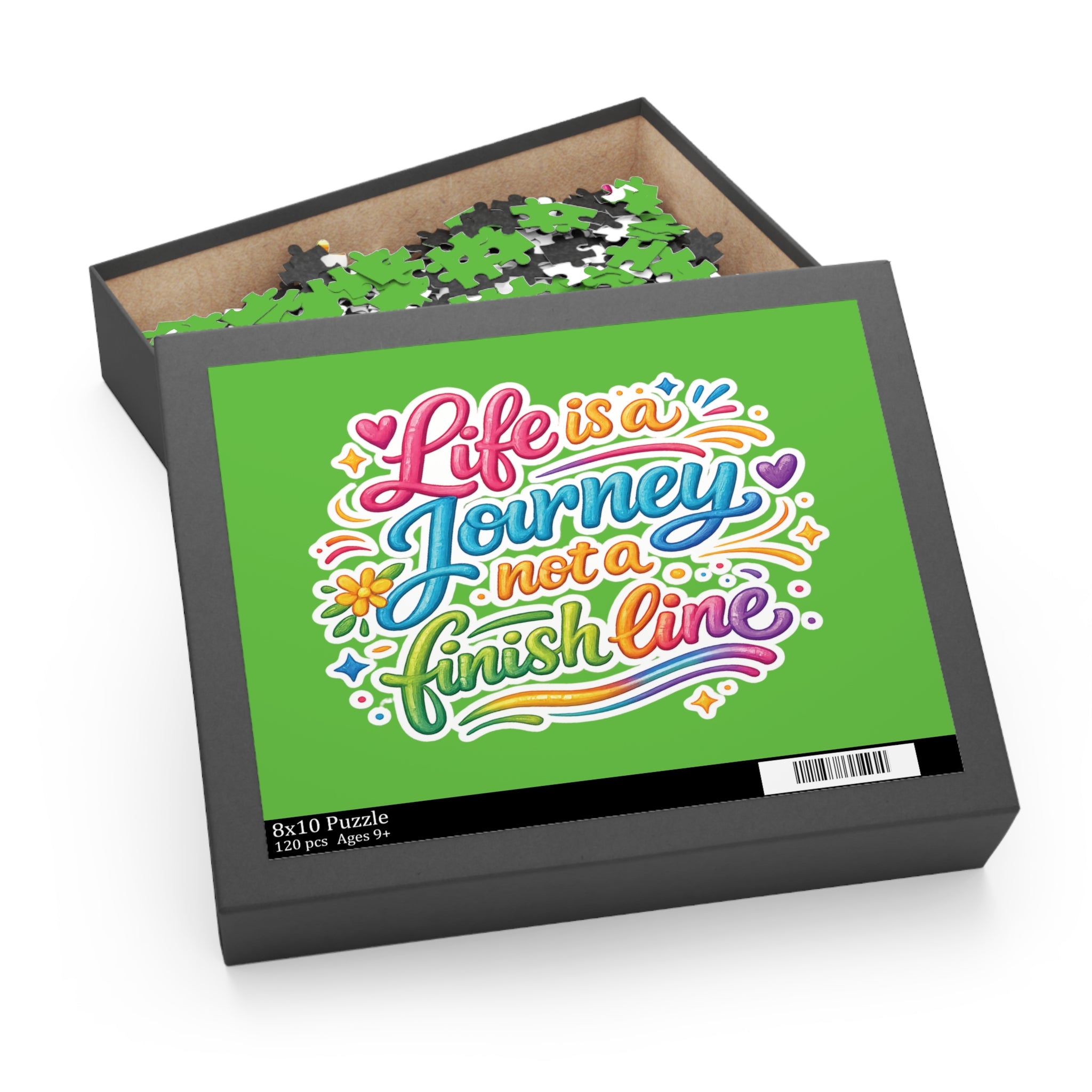 Puzzle — "Life Is a Journey Not a Finish Line" Colorful Inspirational Jigsaw
