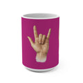 15oz Mug — Pink Prayer & Love Hand Illustration Coffee Cup