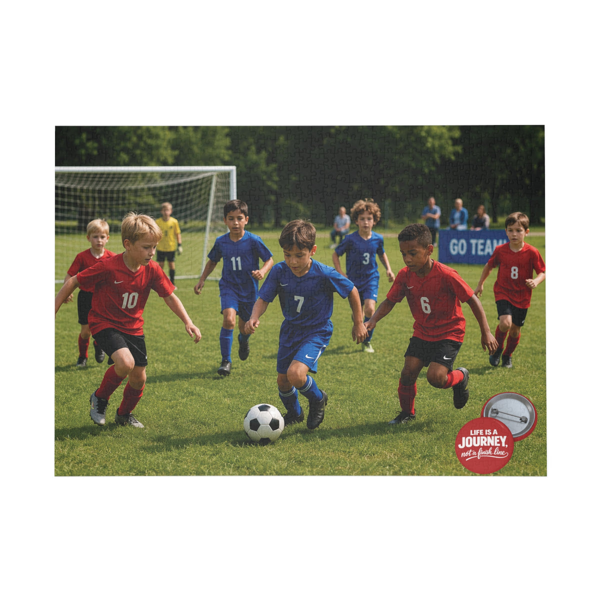 Youth Soccer Kids Playing Photo Puzzle — Custom 96/252/500/1000-Piece Jigsaw