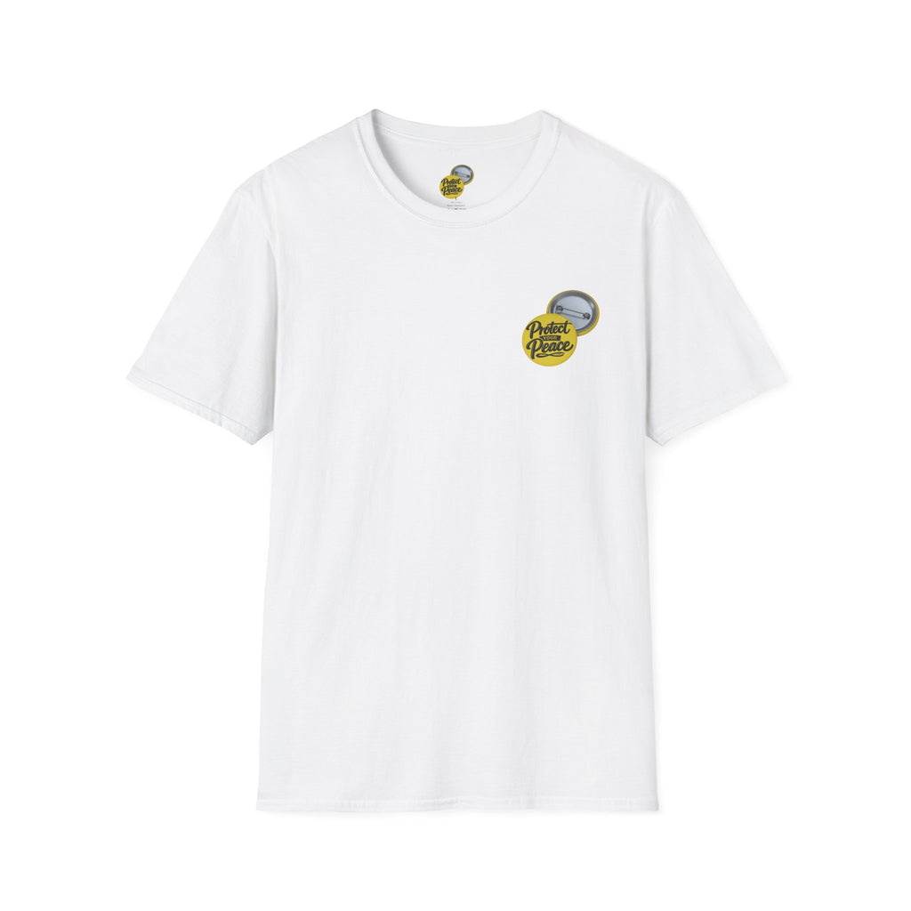 T-Shirt — 'Protect the Peace' Yellow Badge Casual Tee