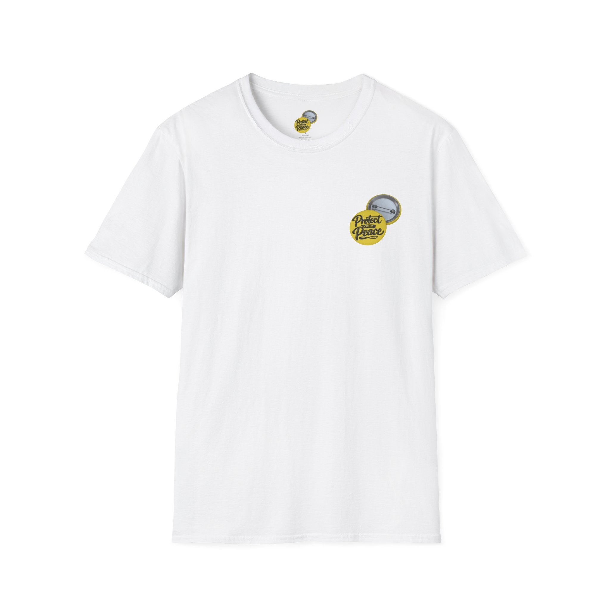 T-Shirt — 'Protect the Peace' Yellow Badge Casual Tee
