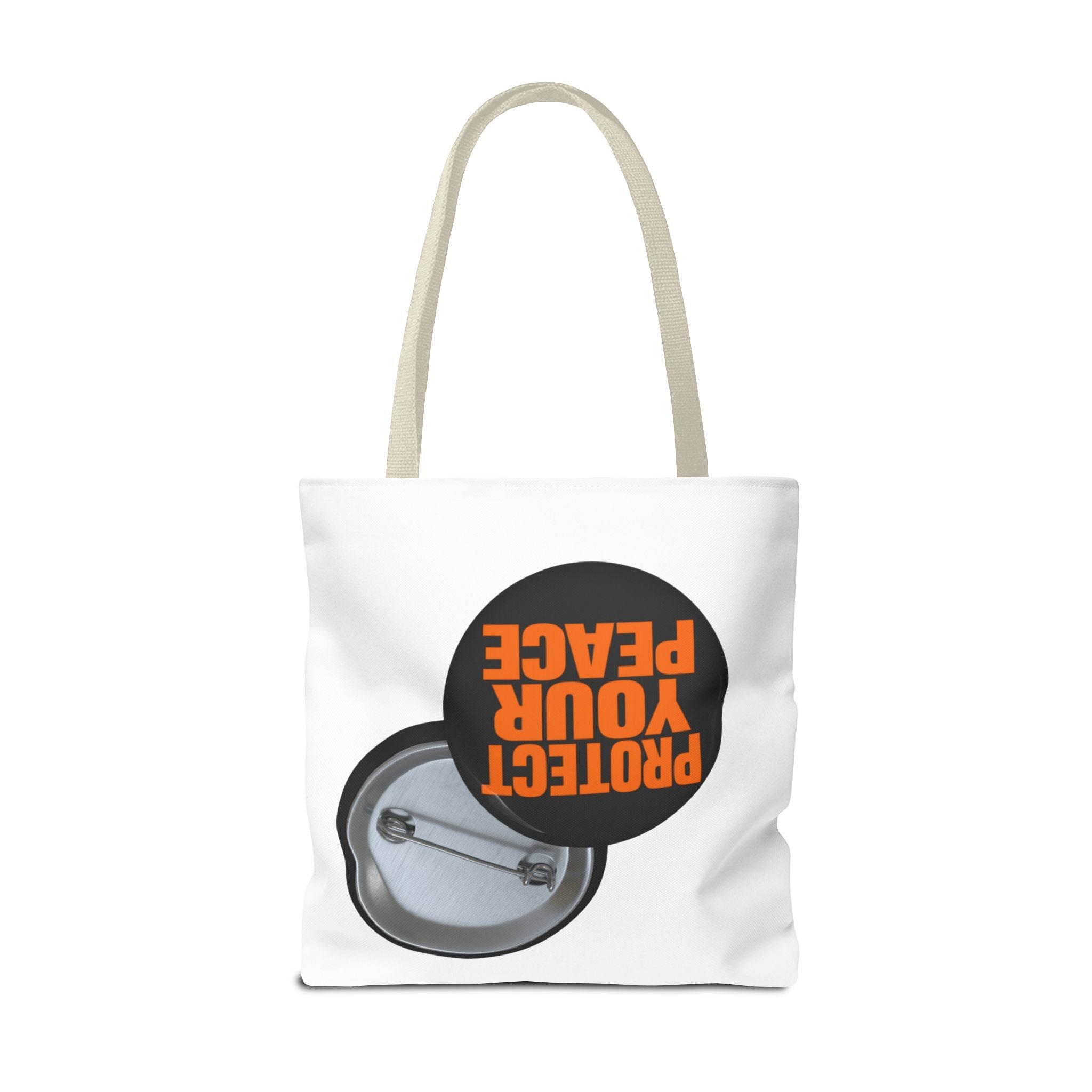 Tote Bag — Protect Your Peace Button Print Canvas Tote