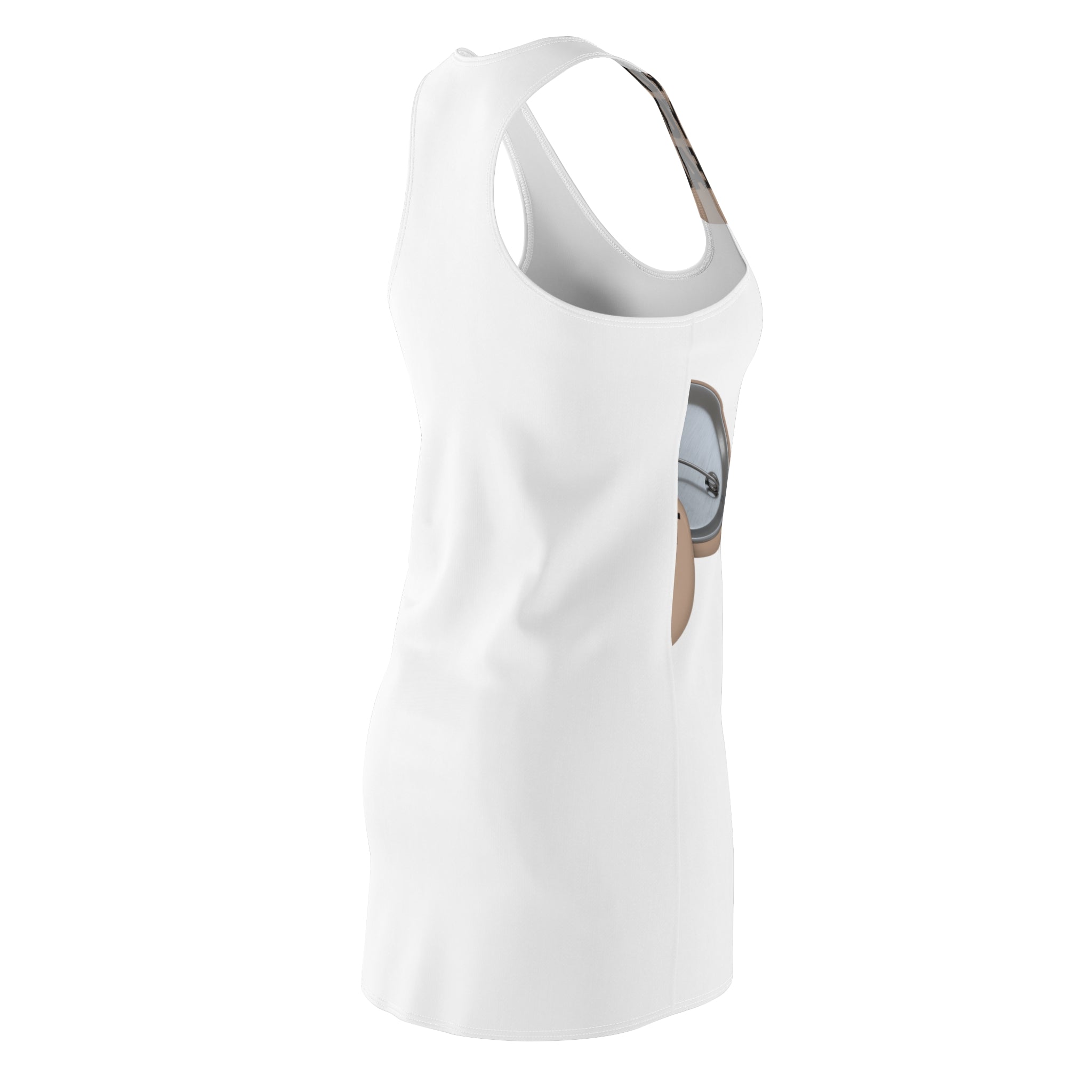 Racerback Dress — "Protect Your Peace" Button Print All-Over