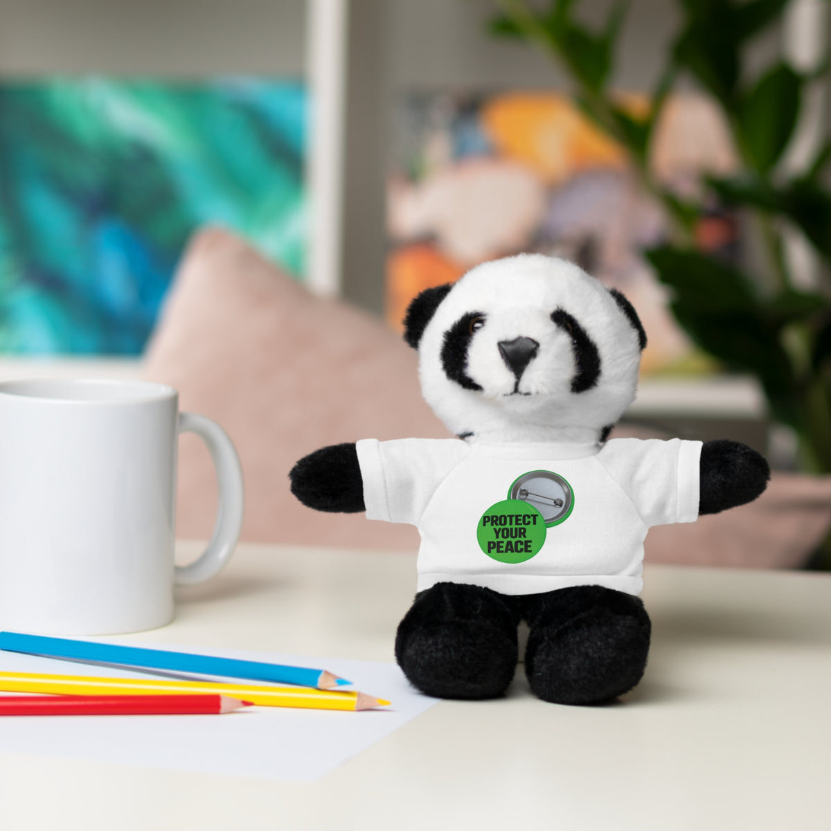 Bear Plush with 'Protect Your Peace' Tee