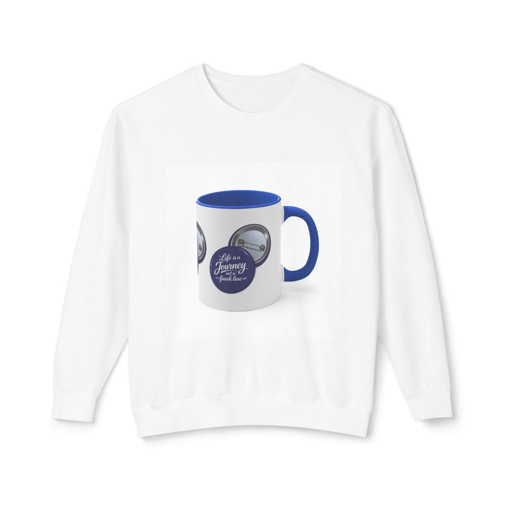Journey Badge Crewneck Sweatshirt — "Life Is a Journey, Not a Finish Line"