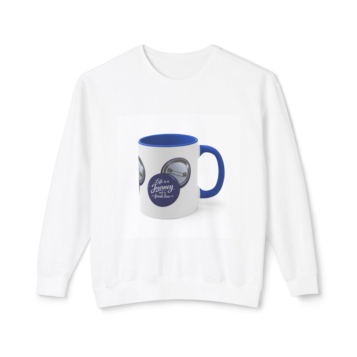 Journey Badge Crewneck Sweatshirt — "Life Is a Journey, Not a Finish Line"