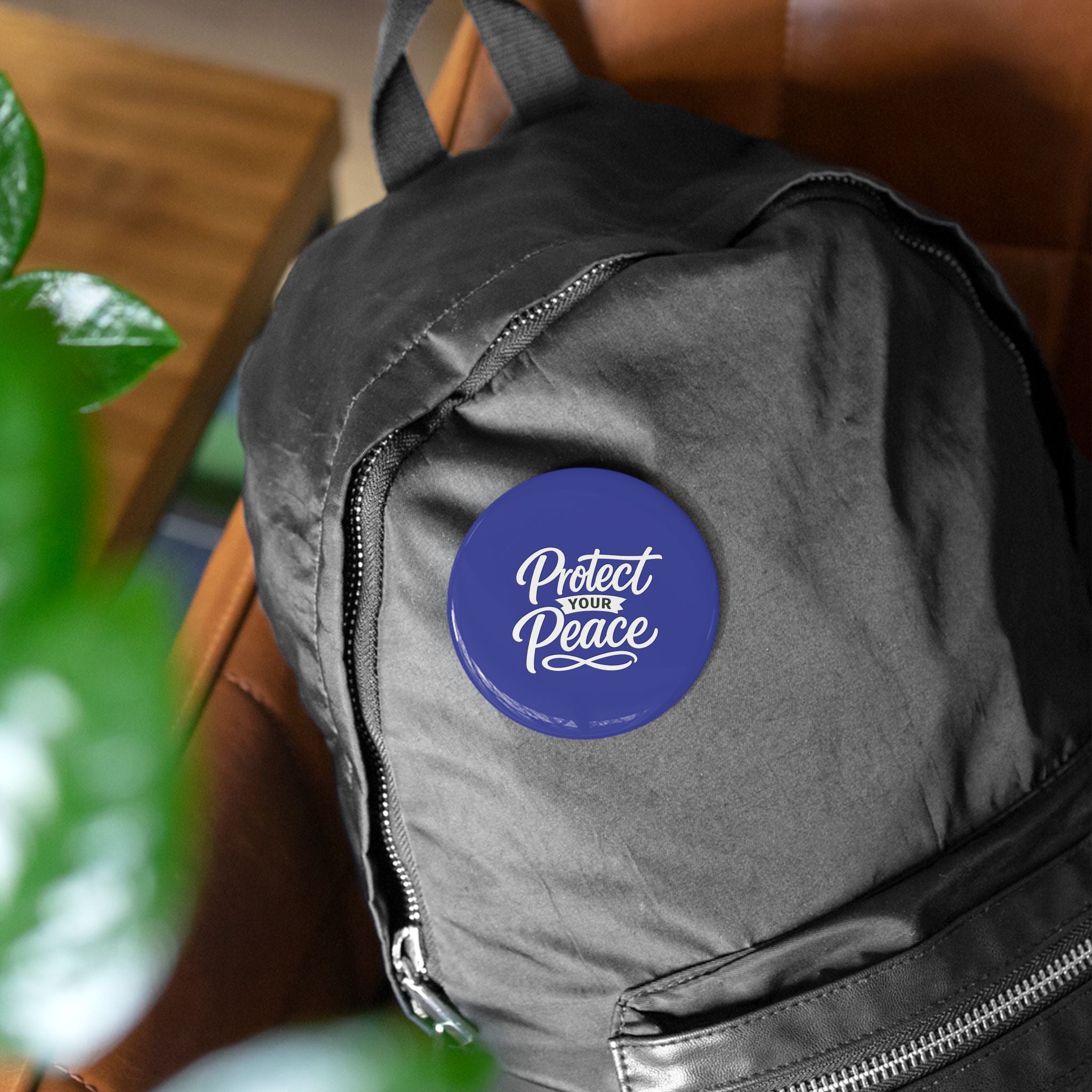 Protect Your Peace Round Pin – Inspirational Mental Wellness Button