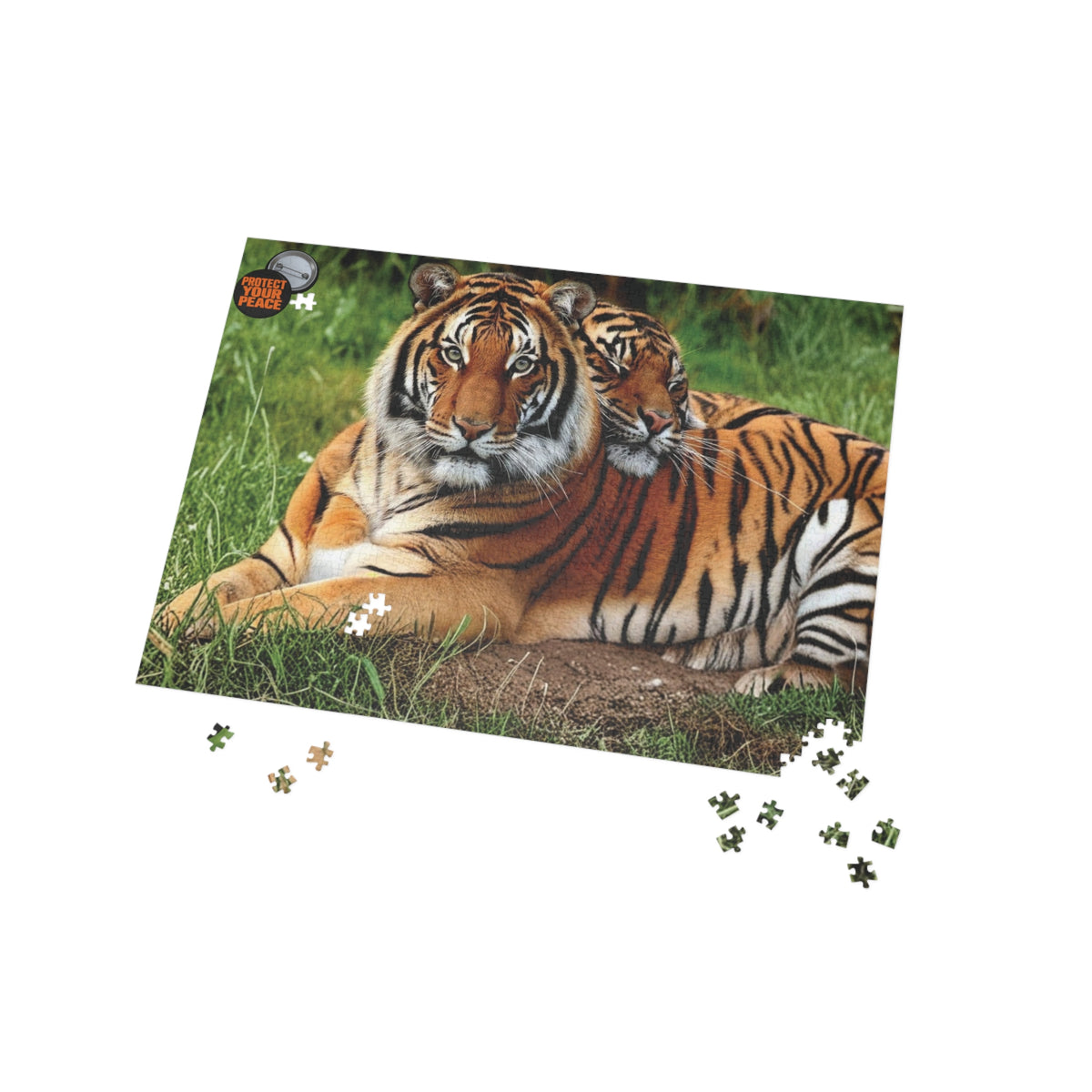 Tiger Duo Jigsaw Puzzle — Realistic Big Cat 96/252/500/1000-Piece Puzzle