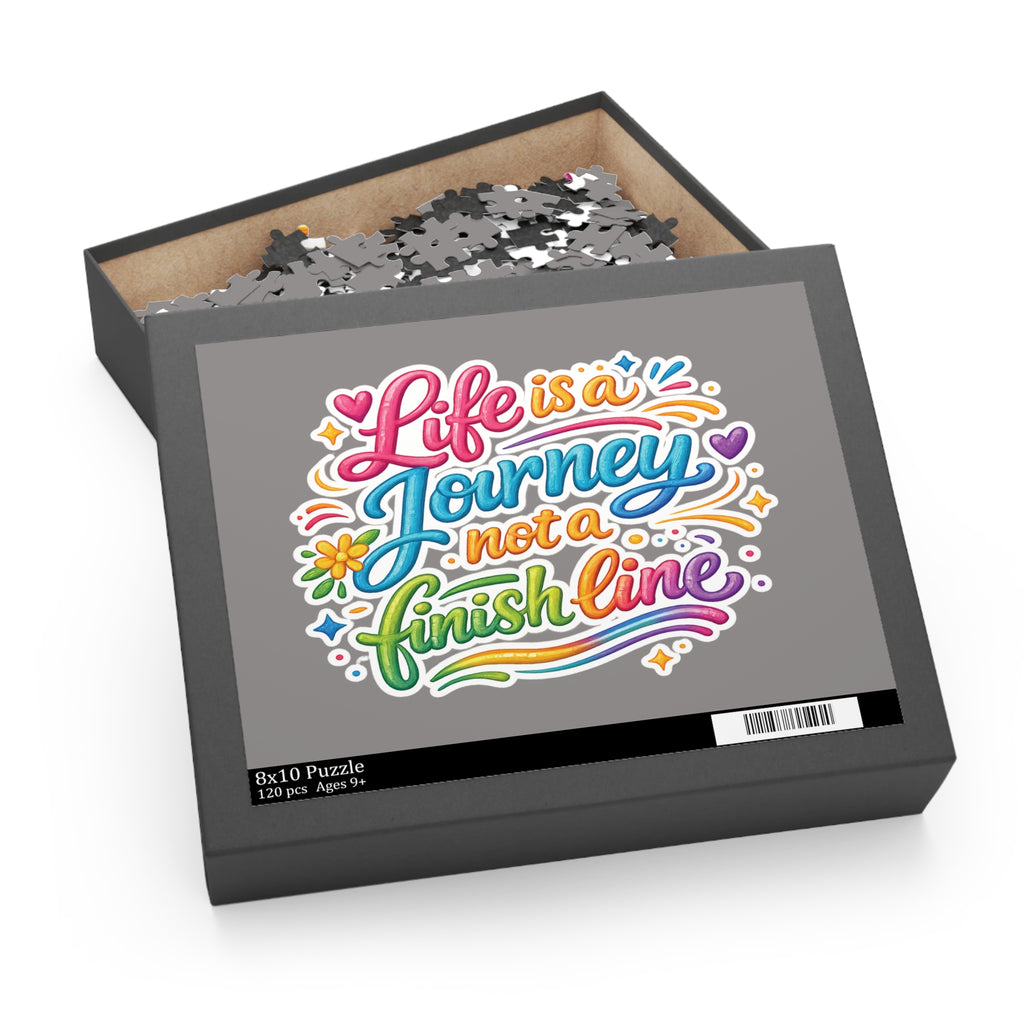 Puzzle — "Life is a Journey, Not a Finish Line" Colorful Inspirational Jigsaw
