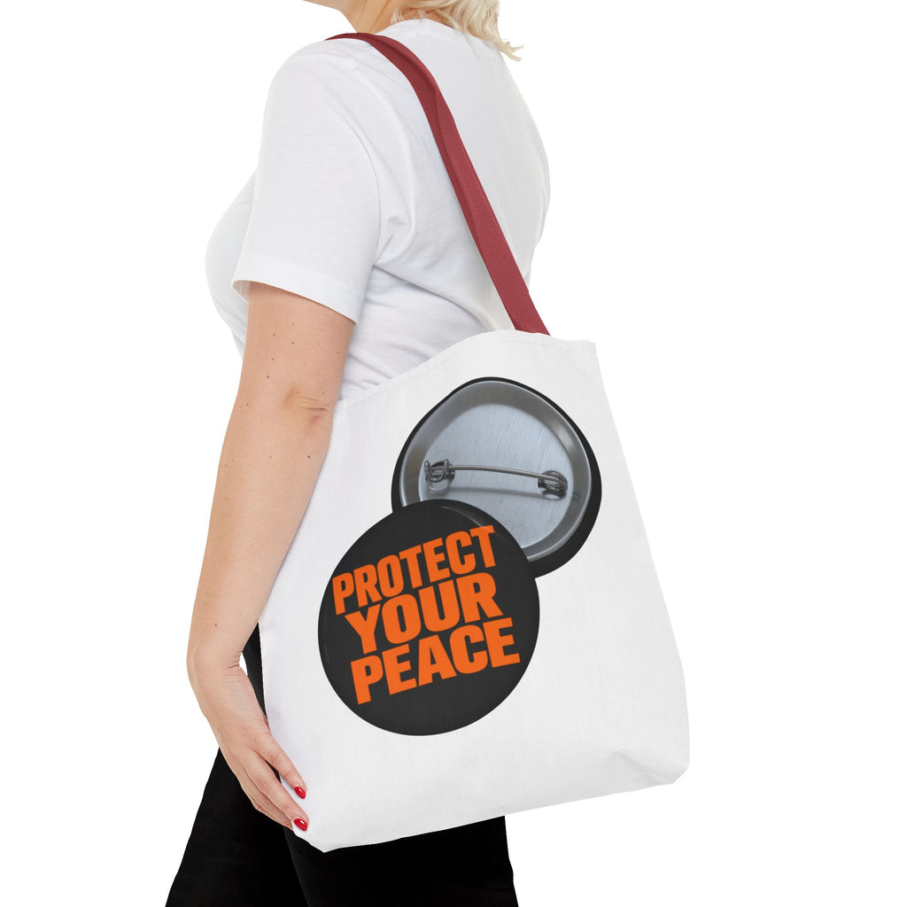 Tote Bag — Protect Your Peace Button Print Canvas Tote