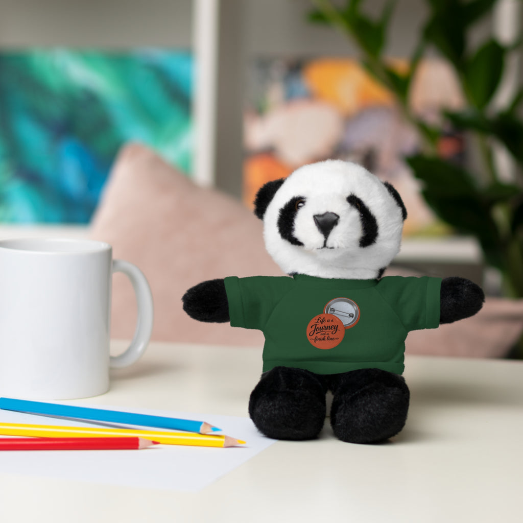 Life is a journey not a finish line. Plush Teddy Bear with Printed Tee — Cute Personalized Gift for Kids & Couples