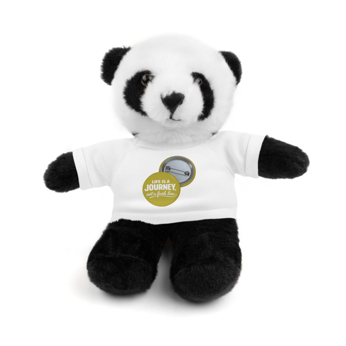 Cute Brown Teddy Bear with 'Life Is a Journey not a finish line.' Tee — Plush Gift for Kids & Travelers
