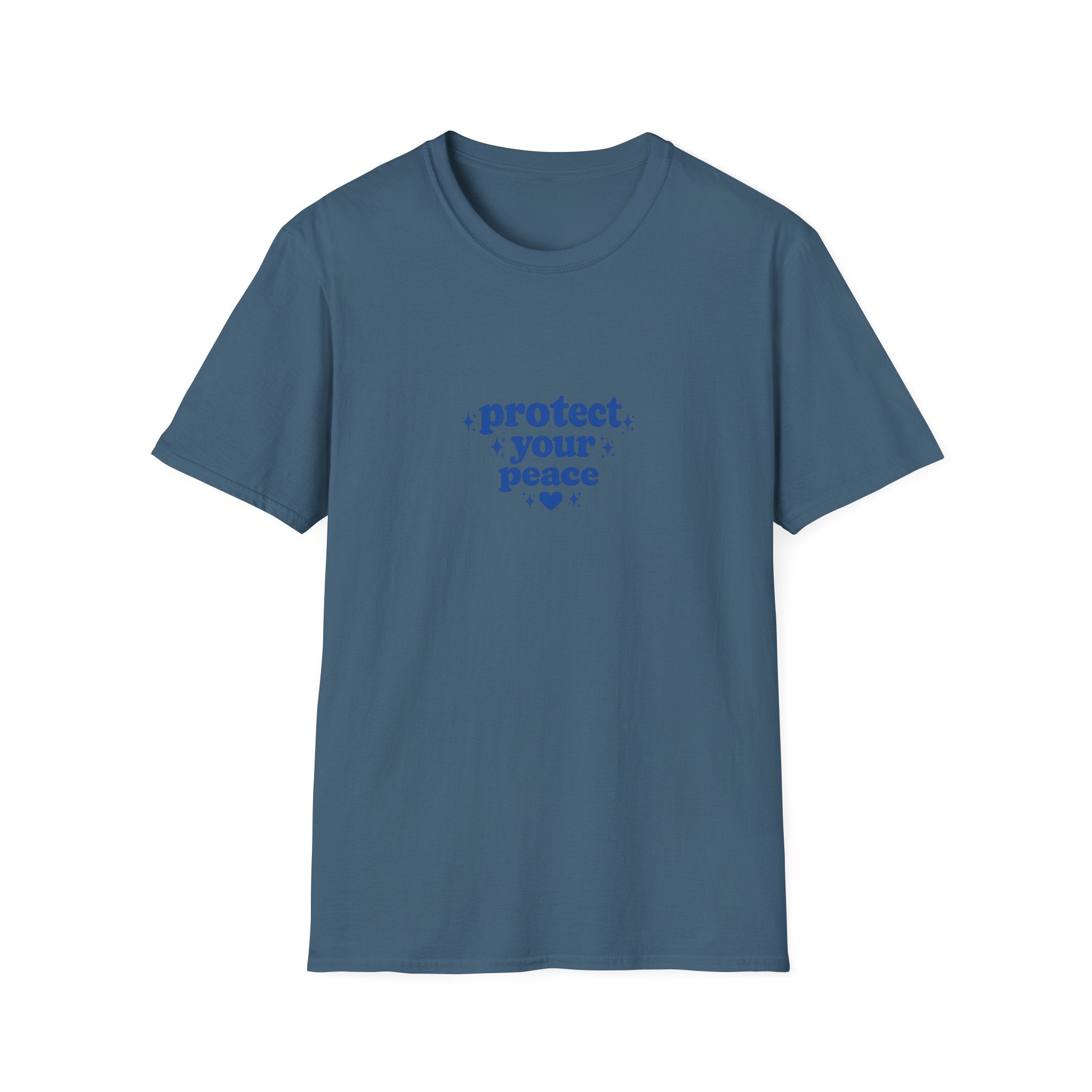 Protect Your Peace T-Shirt — Minimal Blue Self-Care Tee