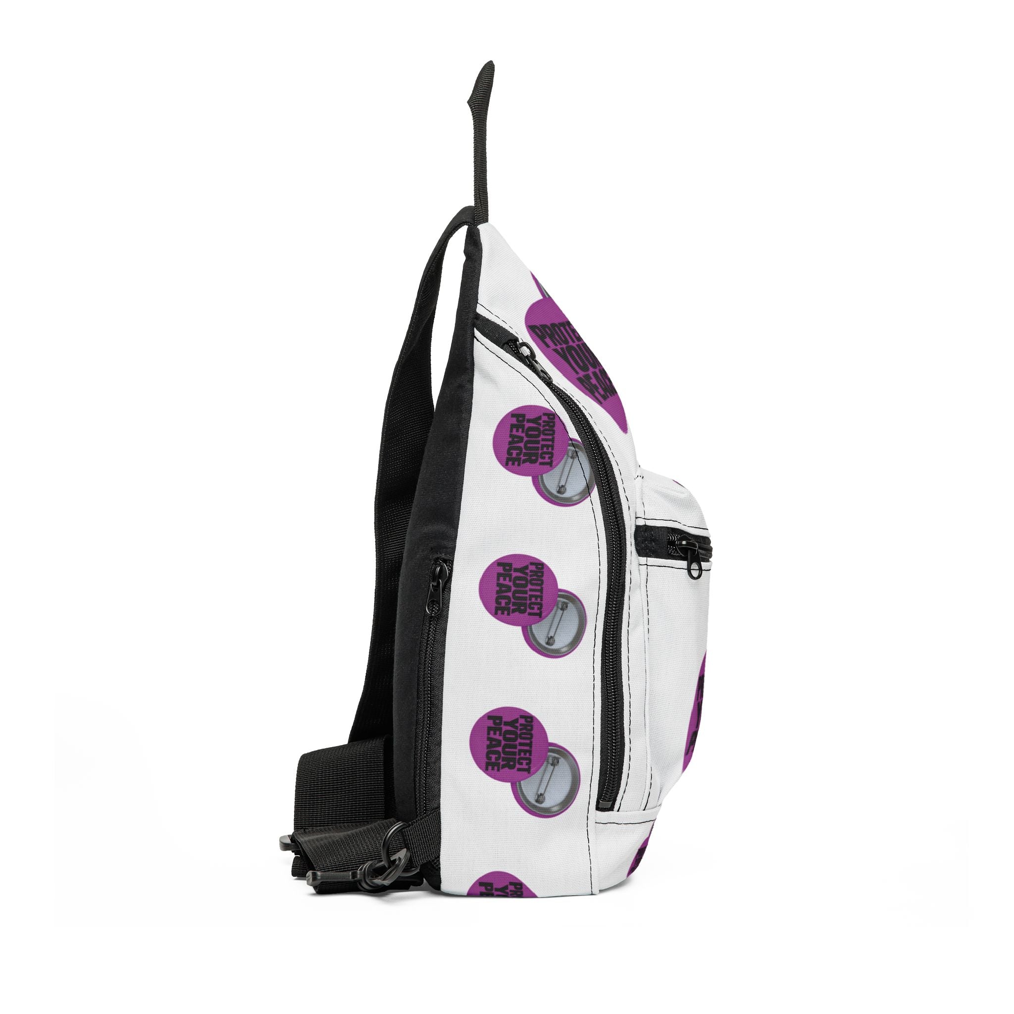 Sling Bag — 'Protect Your Peace' Circle Badge Crossbody Bag