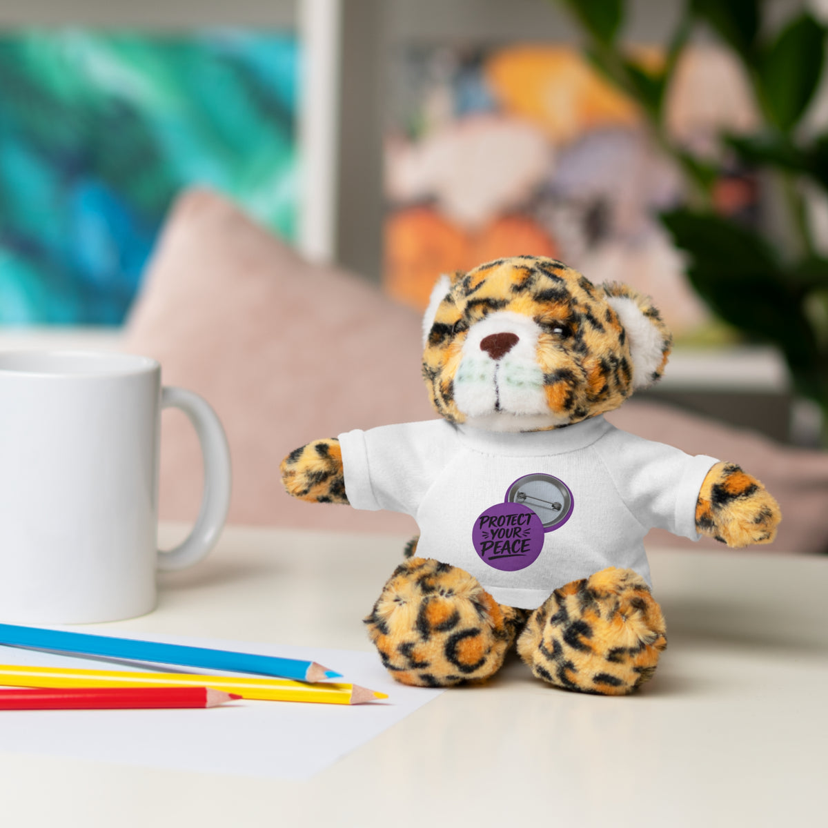 Plush Bear with 'Protect Peace' Tee