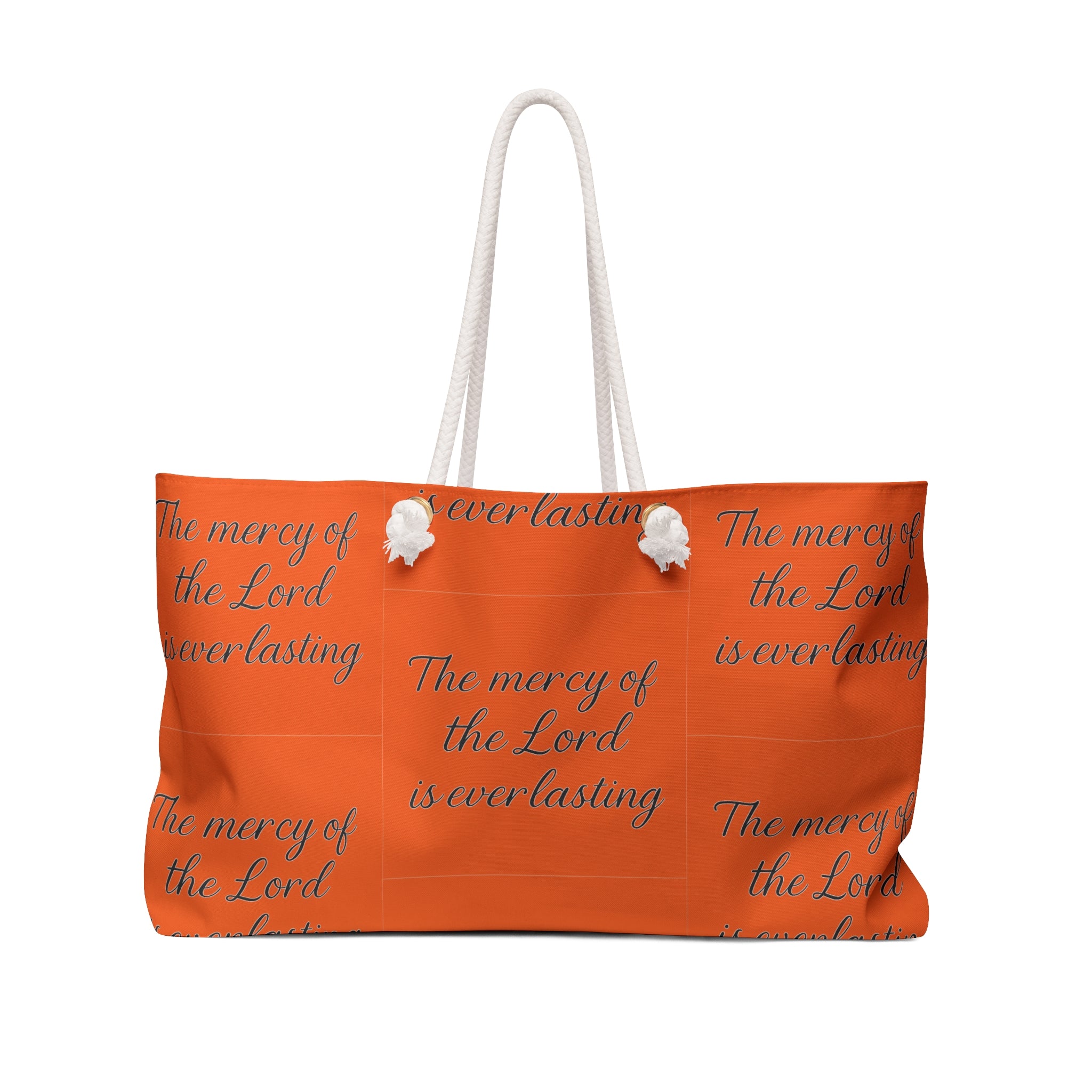Weekender Bag – "The mercy of the Lord is everlasting" Religious Travel Tote