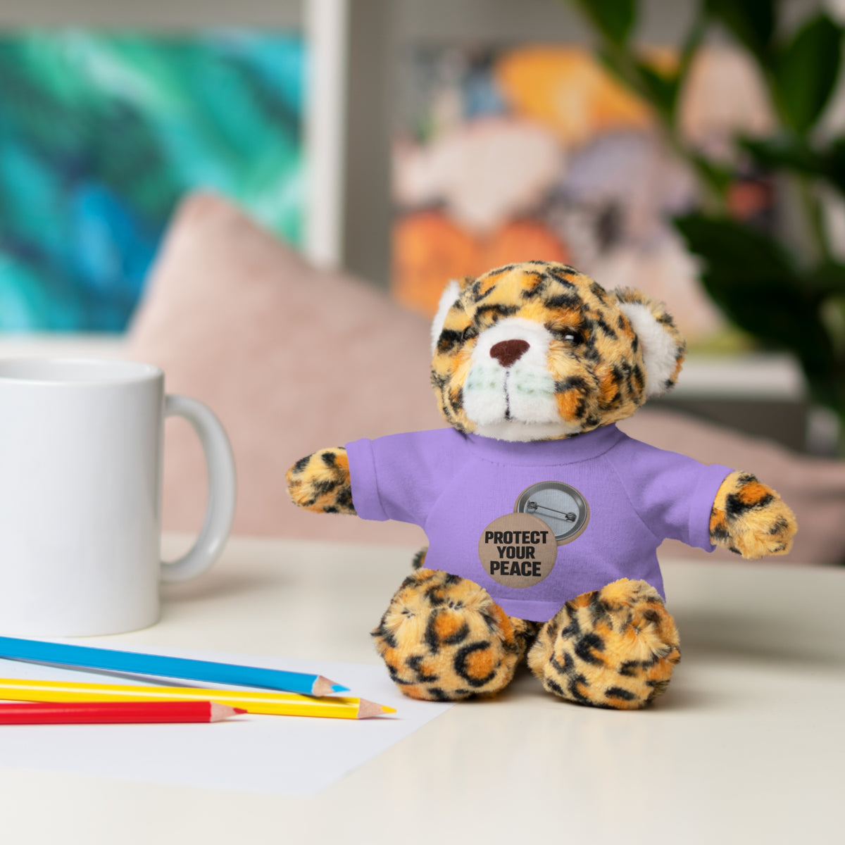Protect Your Peace Teddy Bear — Plush Stuffed Animal with Tee