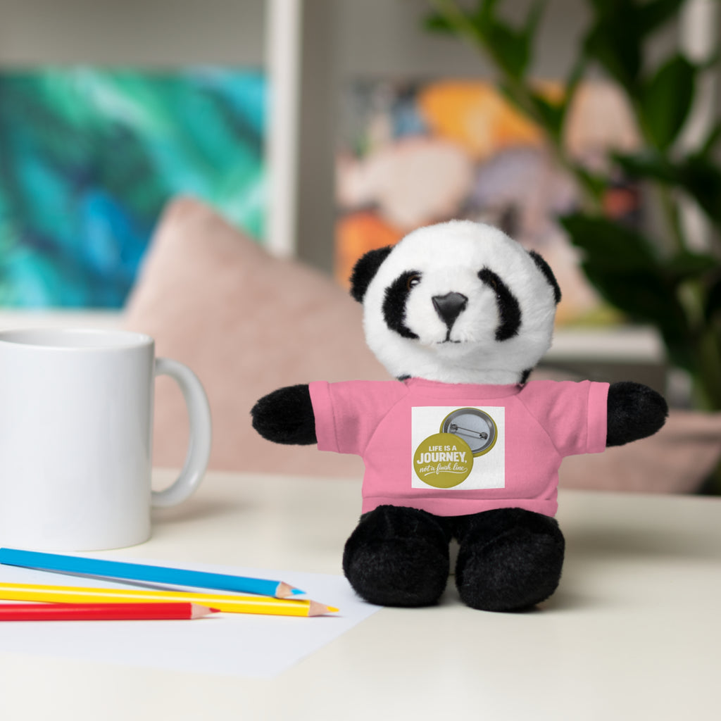 Cute Brown Teddy Bear with 'Life Is a Journey not a finish line.' Tee — Plush Gift for Kids & Travelers