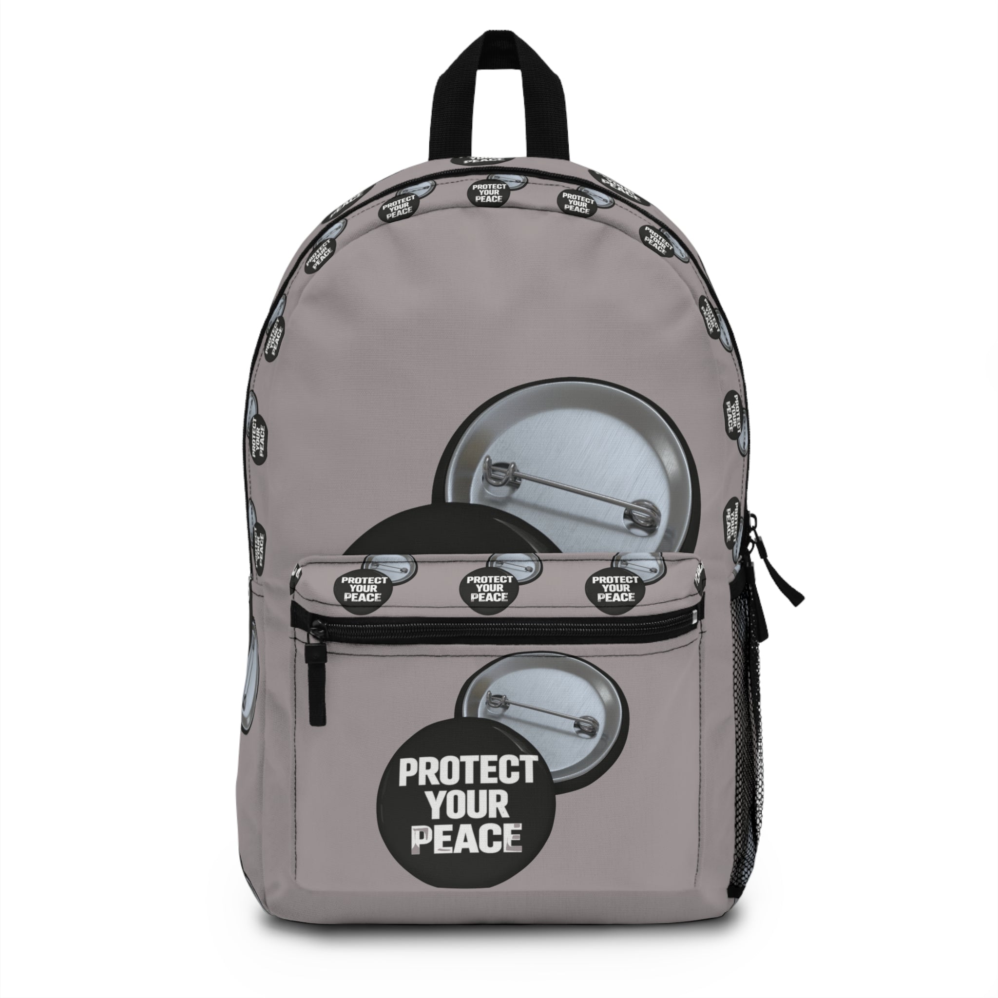 Protect Your Peace Backpack — Badge Print Travel & School Bag