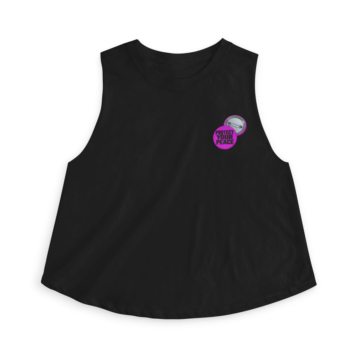 Crop Top — Small Purple 'Good Vibes' Pin Graphic