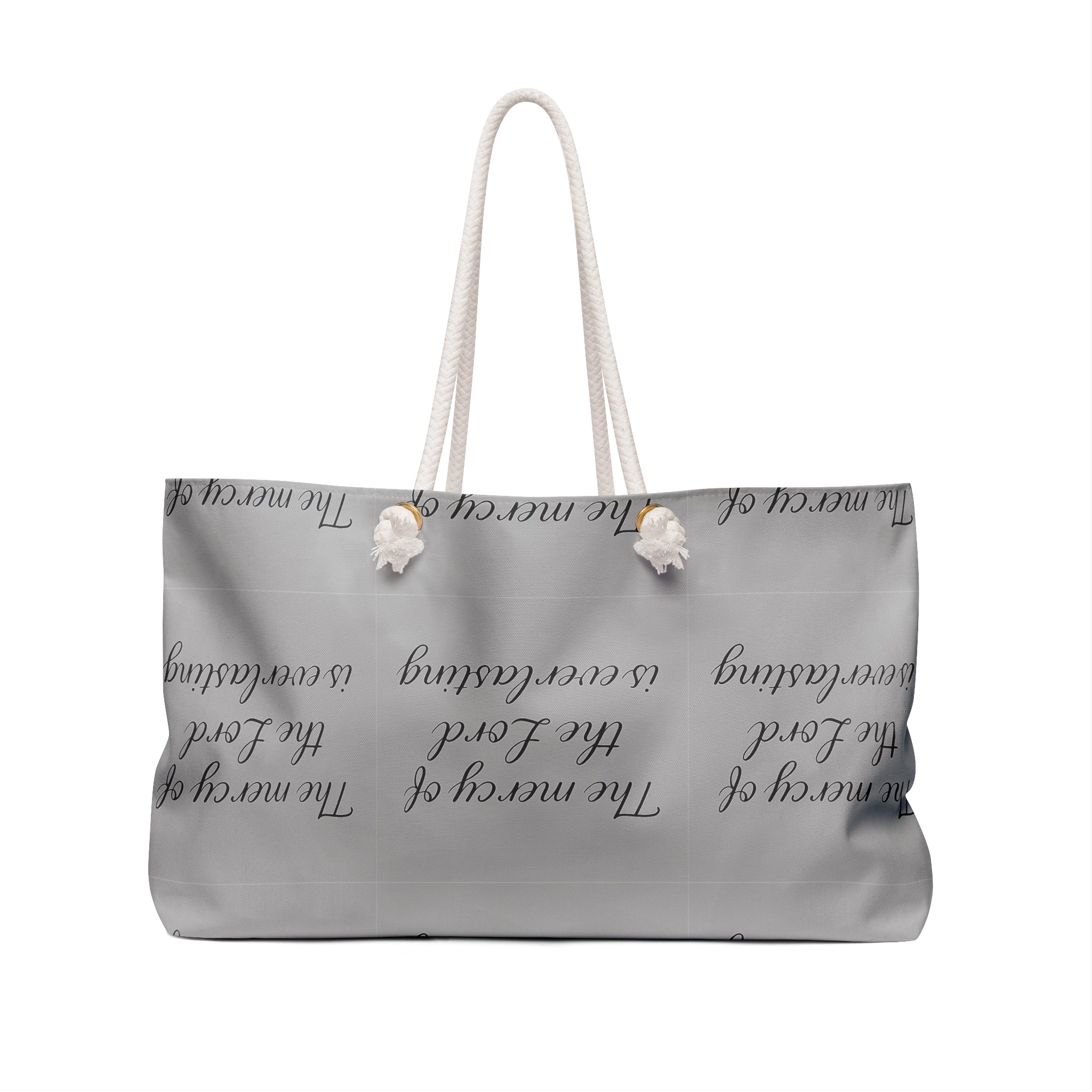 Weekender Bag - “The mercy of the Lord is everlasting” Inspirational Travel Tote