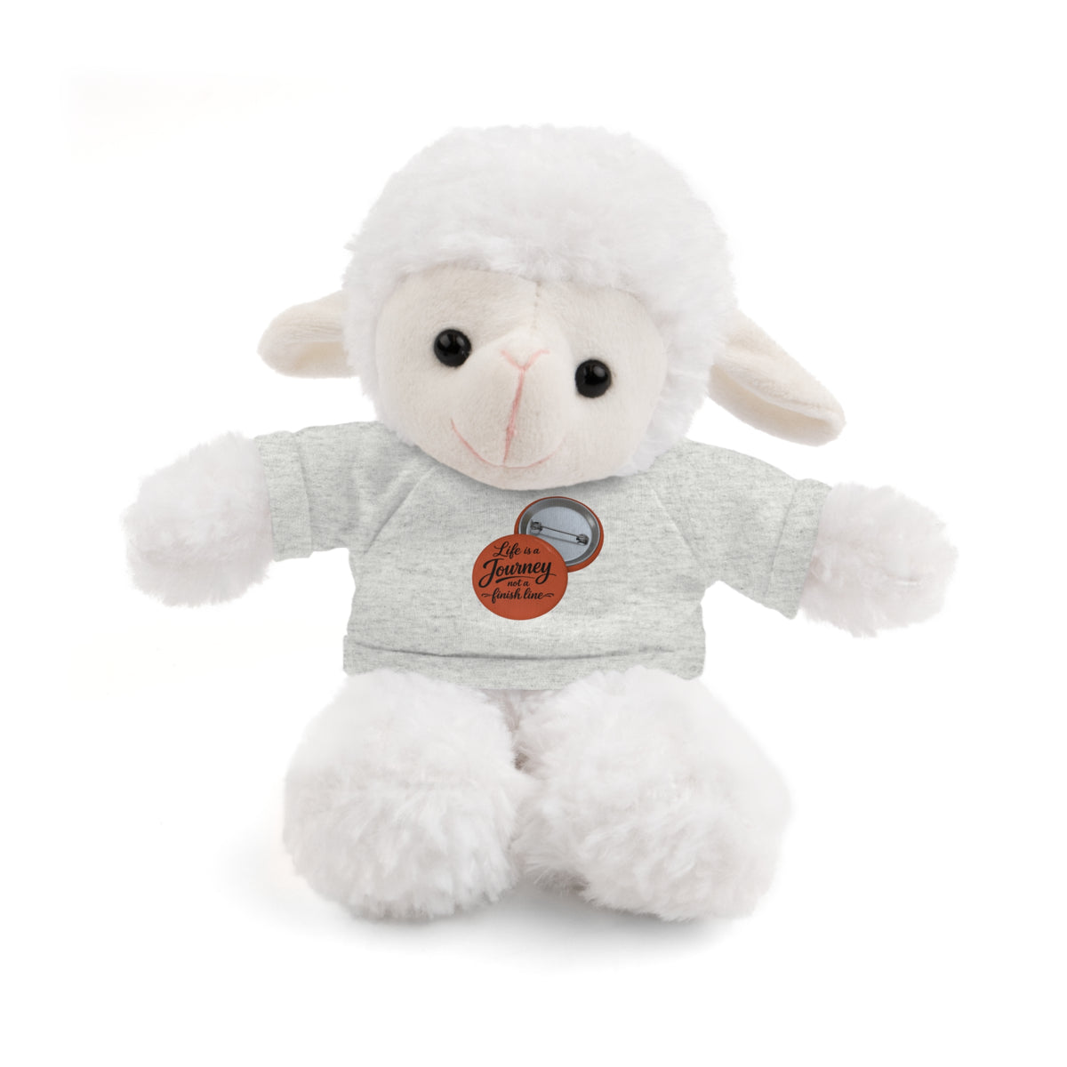 Life is a journey not a finish line. Plush Teddy Bear with Printed Tee — Cute Personalized Gift for Kids & Couples