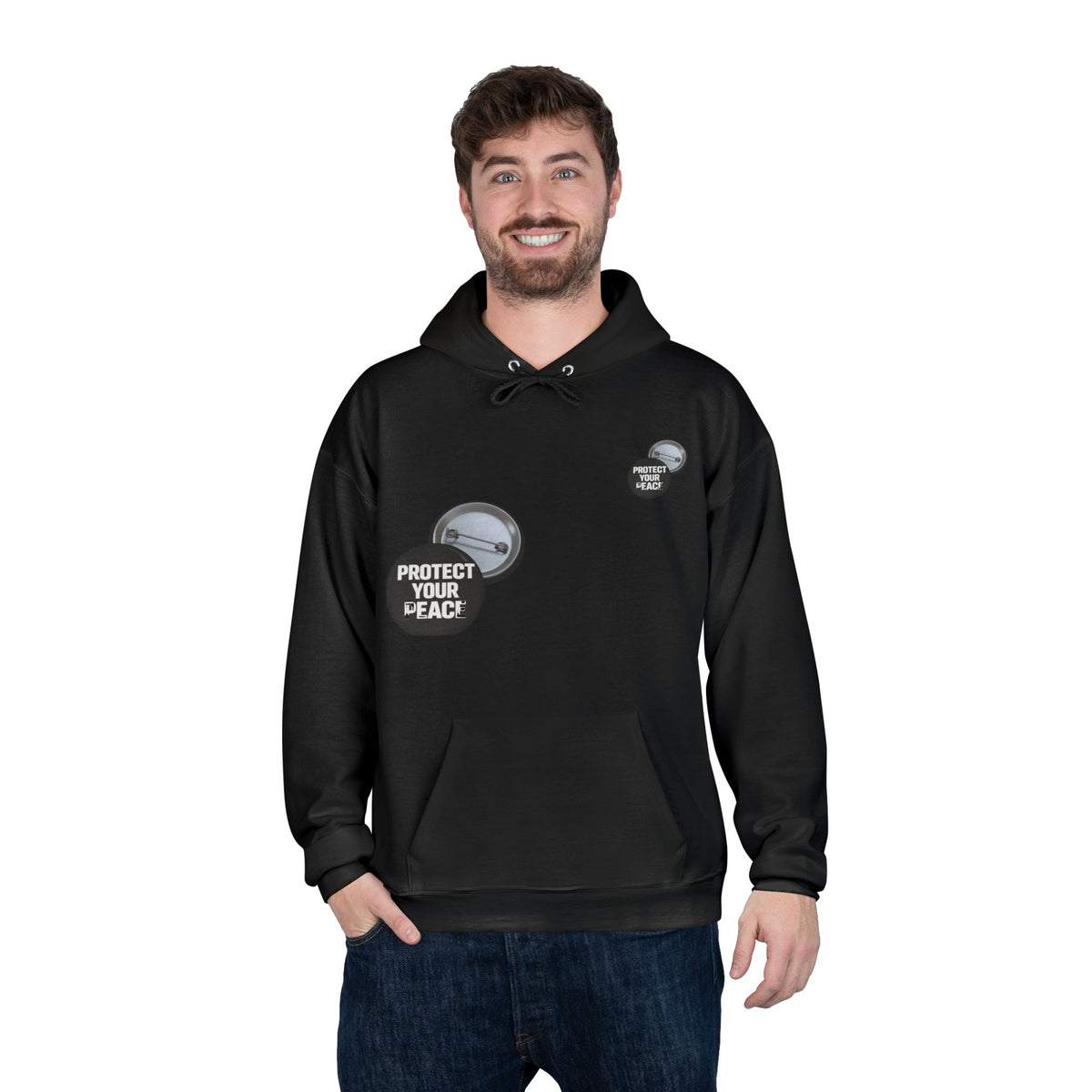 Protect Your Peace Hoodie — Minimal Badge Graphic Pullover