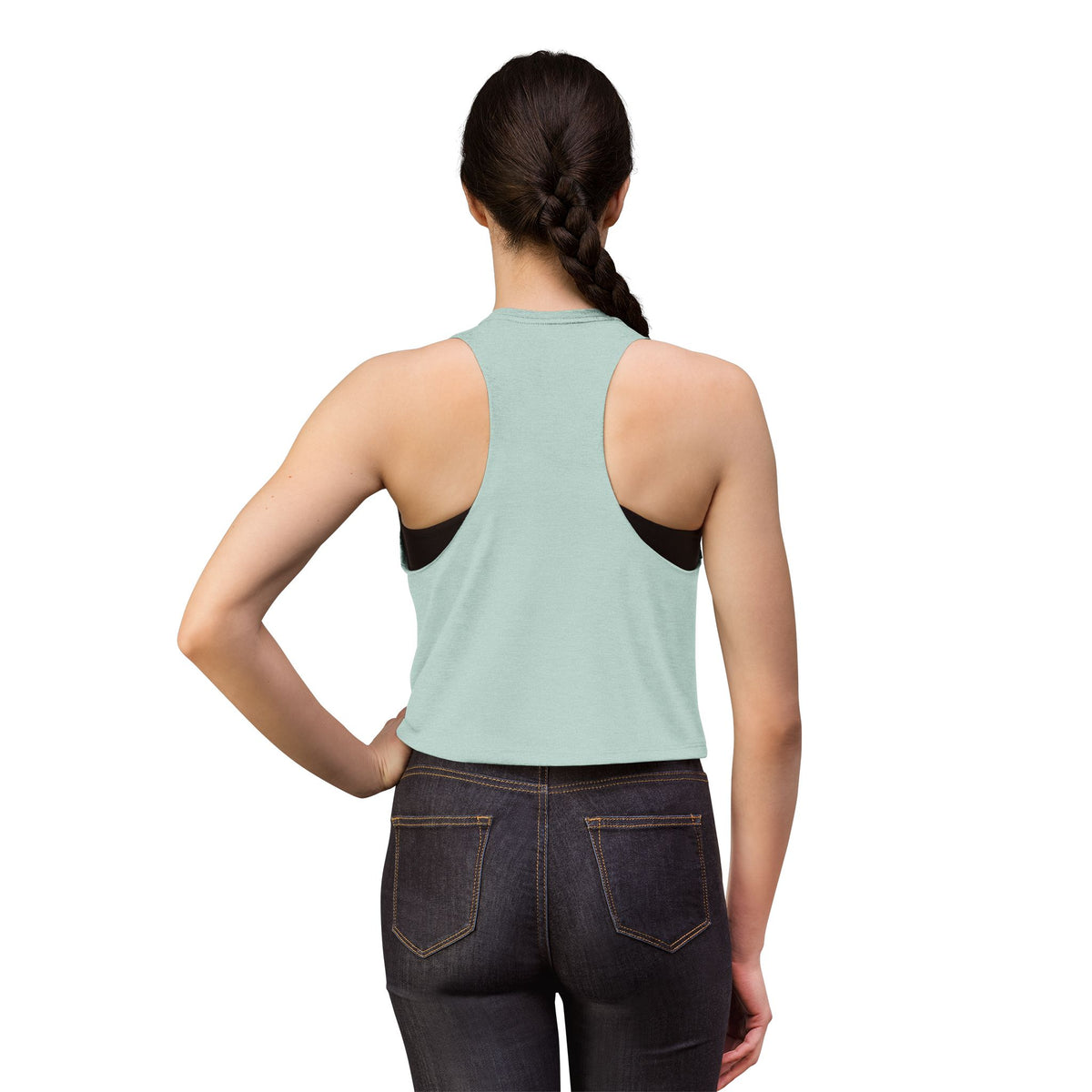 Women's Crop Top - Retro Blue Badge Graphic 'No Bad Days' Tank